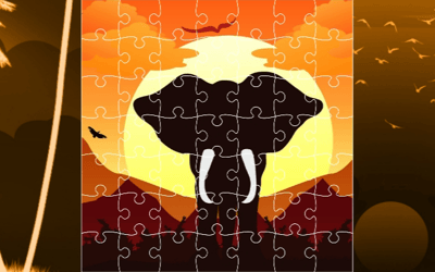 Elephant Silhouette Jigsaw