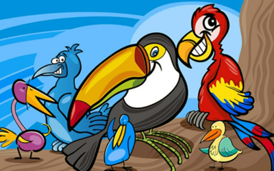 Exotic Birds Coloring