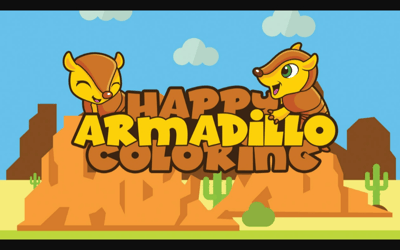 Happy Armadillo Coloring