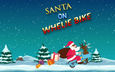 Santa On Wheelie Bike